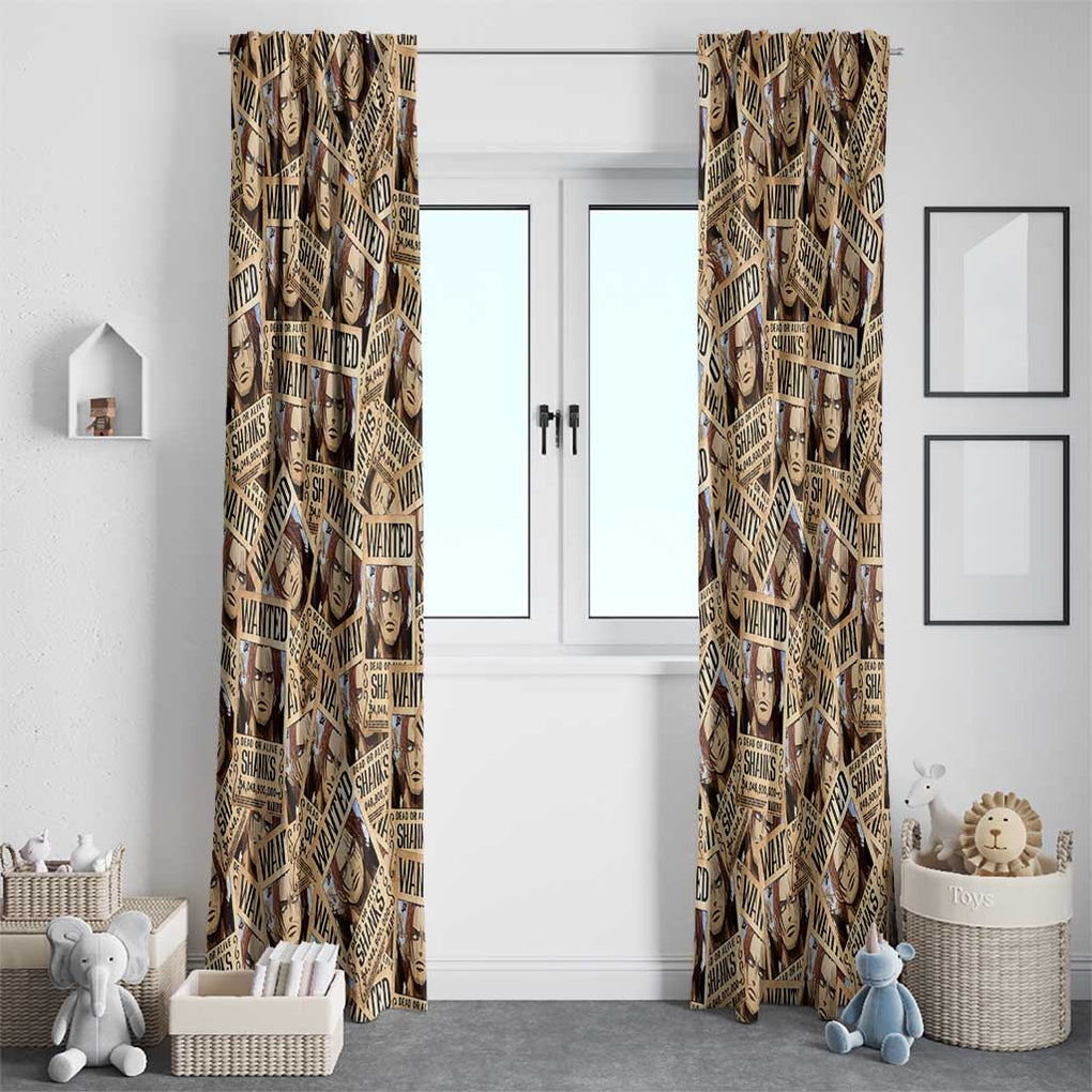 Shank Wanted - One Piece Window Curtain Anime Style