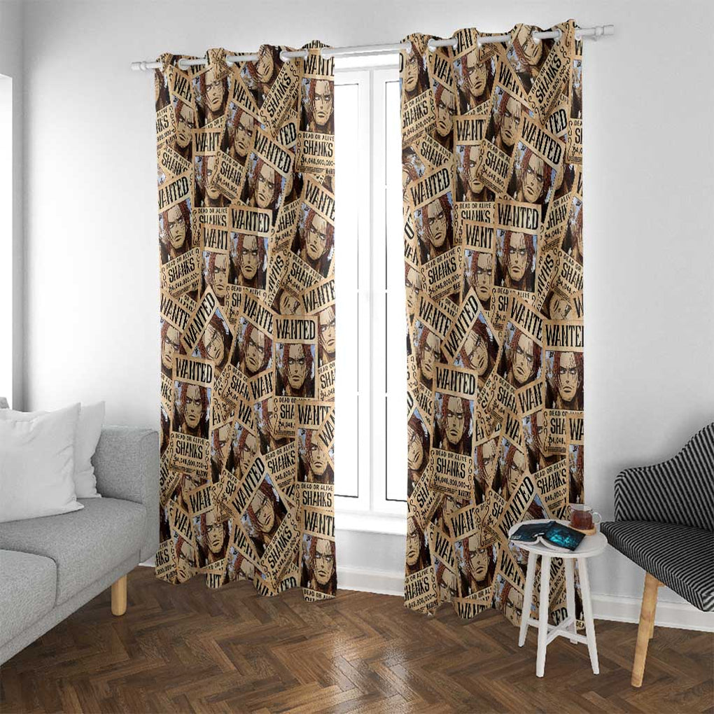 Shank Wanted - One Piece Window Curtain Anime Style