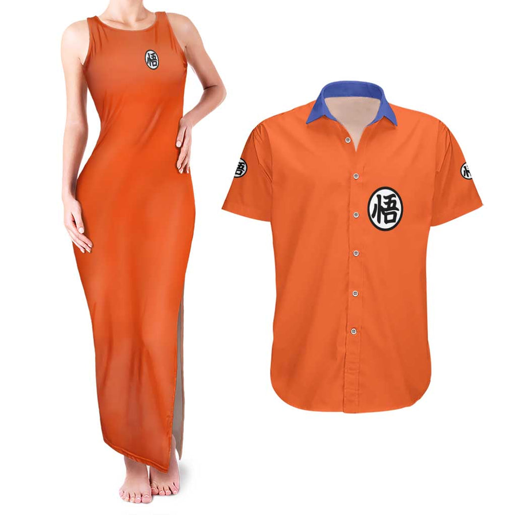 Son Goku V2 Dragon Ball Z Couples Matching Tank Maxi Dress and Hawaiian Shirt Anime Style