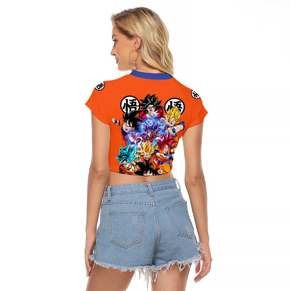 Son Goku V2 Dragon Ball Z Raglan Cropped T Shirt Anime Style
