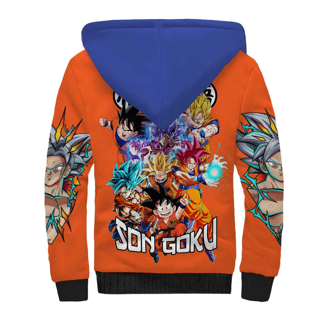 Son Goku V2 Dragon Ball Z Sherpa Hoodie Anime Style