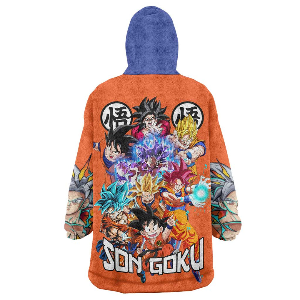 Son Goku V2 Dragon Ball Z Wearable Blanket Hoodie Anime Style