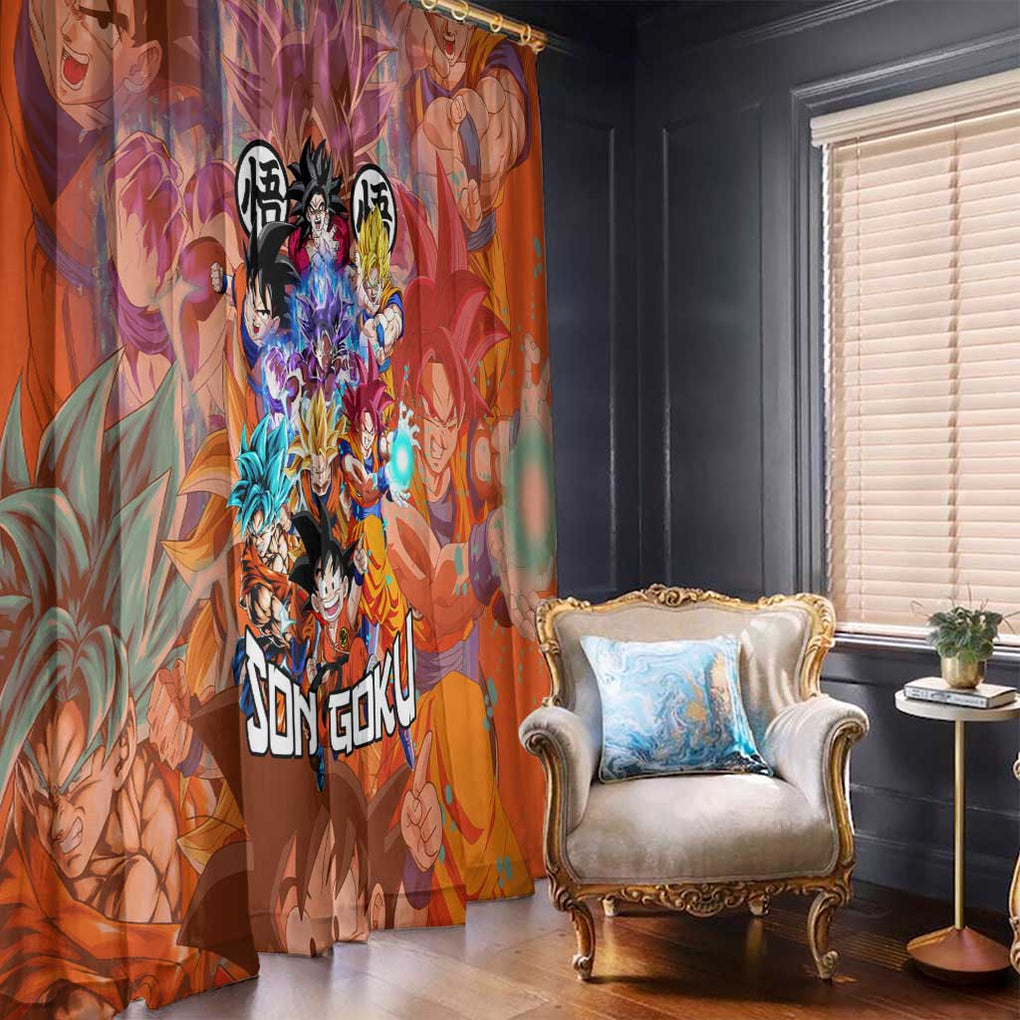 Son Goku V2 Dragon Ball Z Window Curtain Anime Style