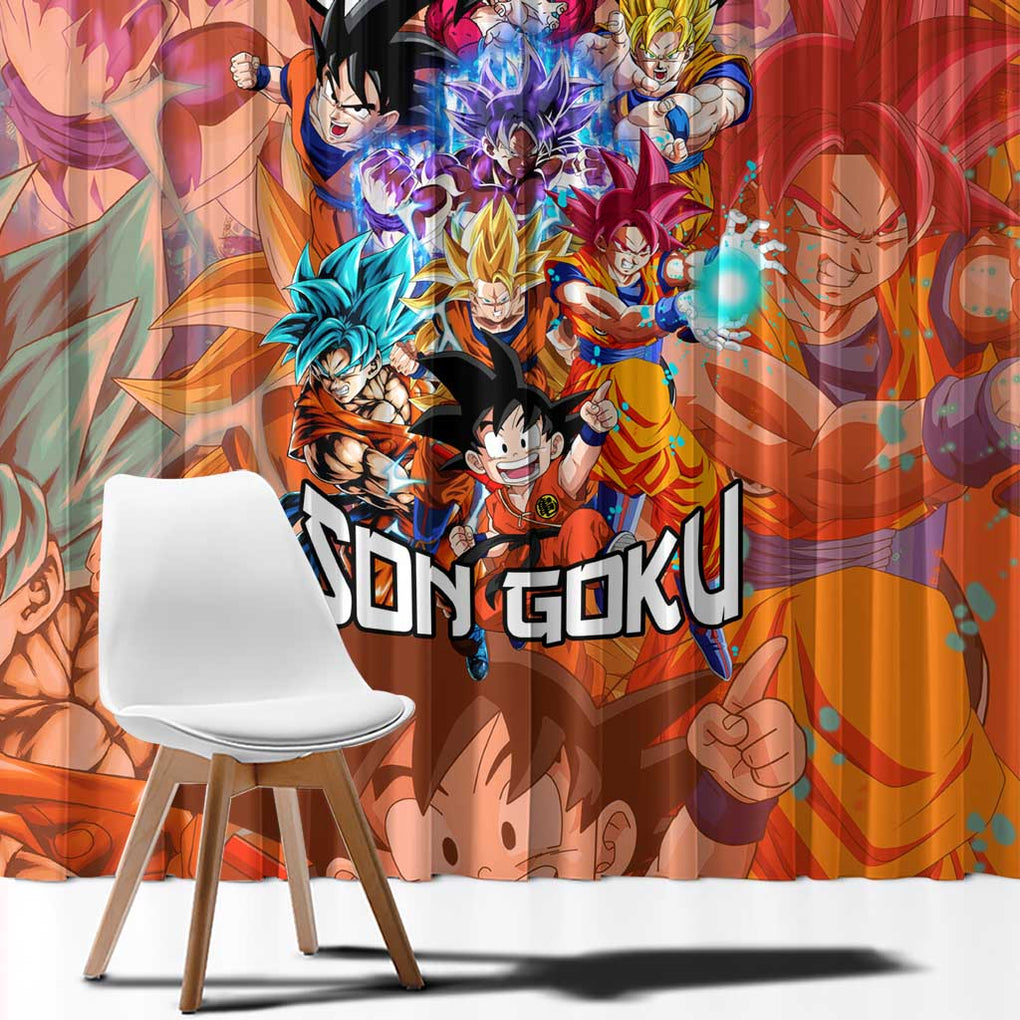 Son Goku V2 Dragon Ball Z Window Curtain Anime Style
