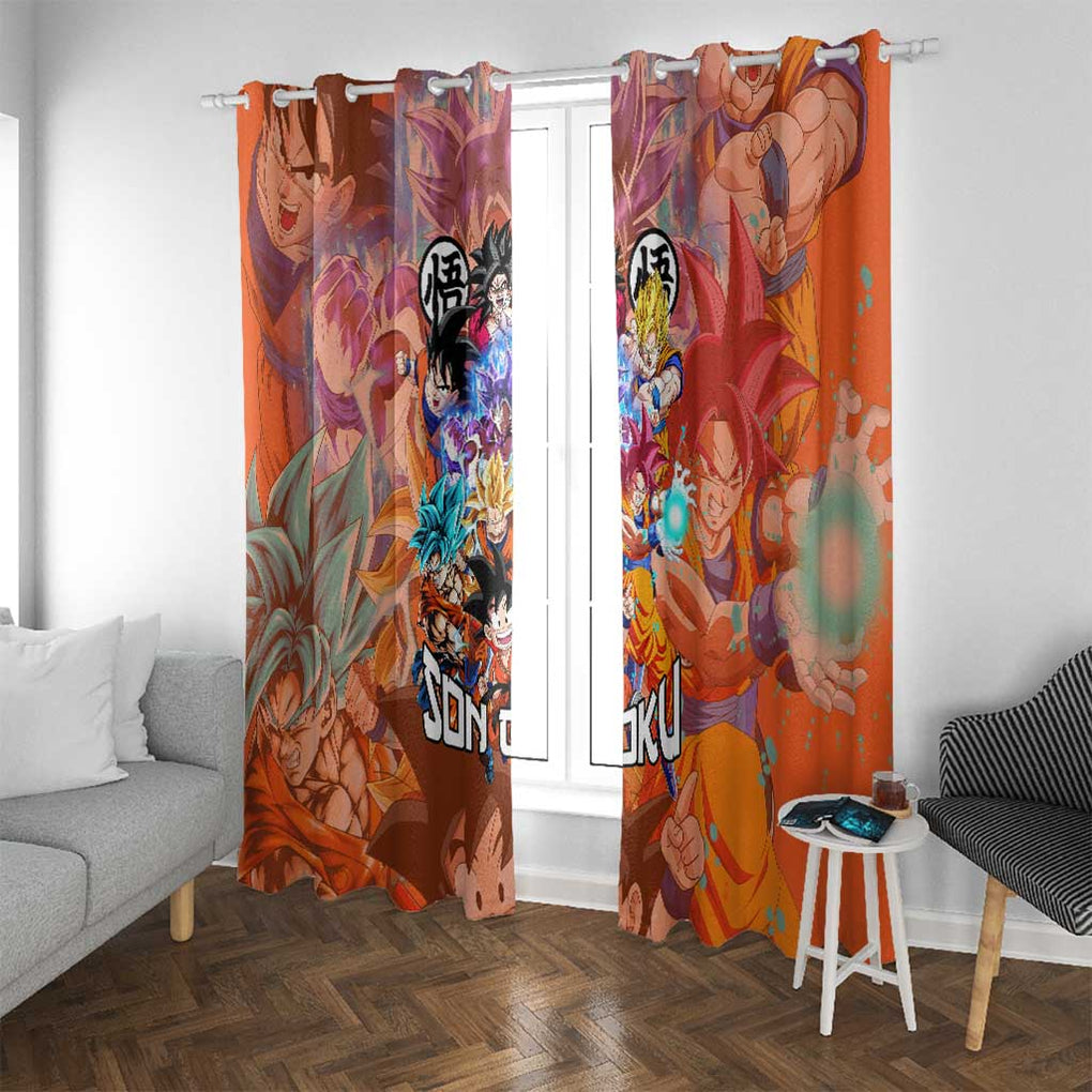Son Goku V2 Dragon Ball Z Window Curtain Anime Style