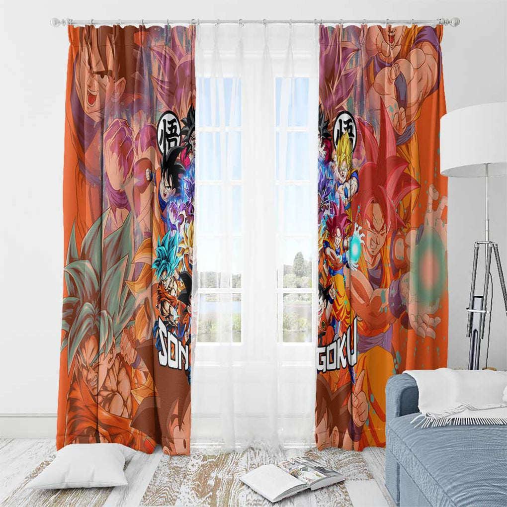 Son Goku V2 Dragon Ball Z Window Curtain Anime Style