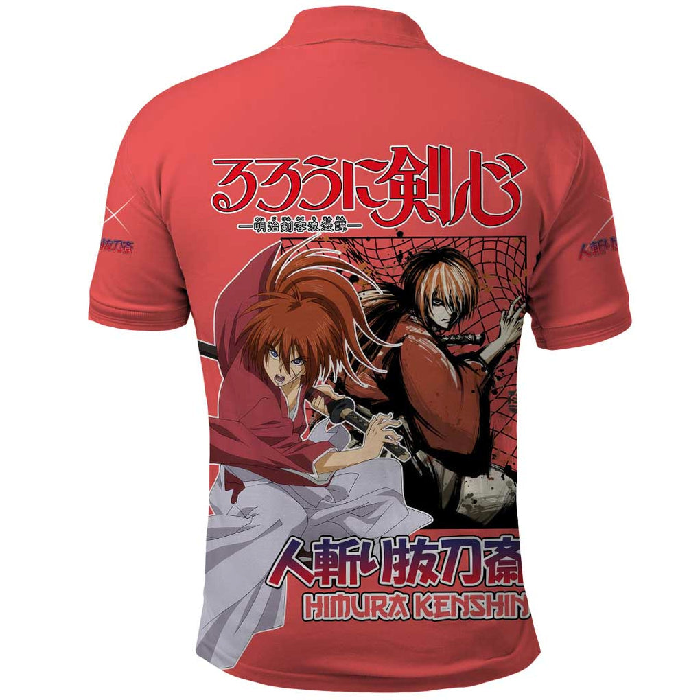 Himura Rurouni Kenshin S Polo Shirt Anime Style
