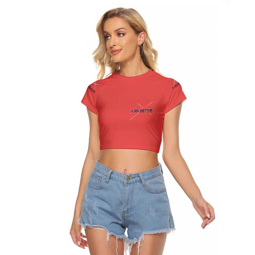 Himura Rurouni Kenshin S Raglan Cropped T Shirt Anime Style