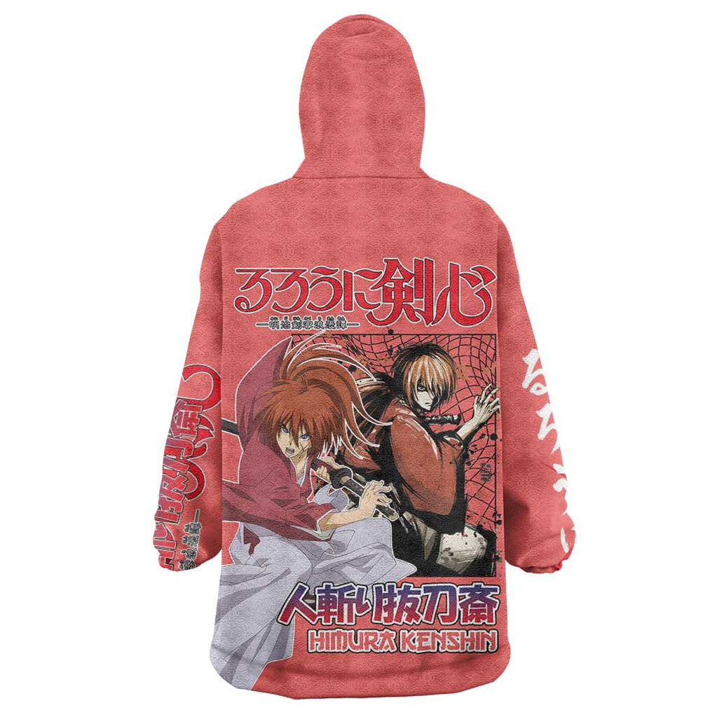 Himura Rurouni Kenshin S Wearable Blanket Hoodie Anime Style