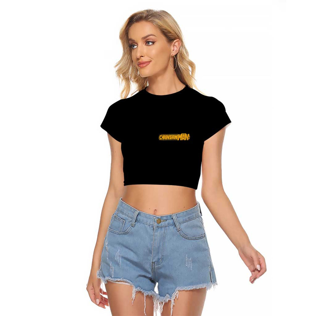 Denji V2 Chainsaw Man Raglan Cropped T Shirt Anime Style