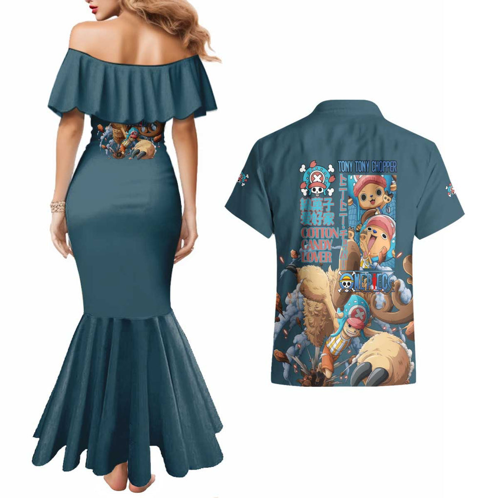 Tony Tony Chopper V3 One Piece Couples Matching Mermaid Dress and Hawaiian Shirt Anime Style