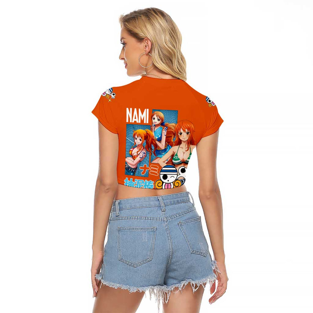 Nami V2 One Piece Raglan Cropped T Shirt Anime Style