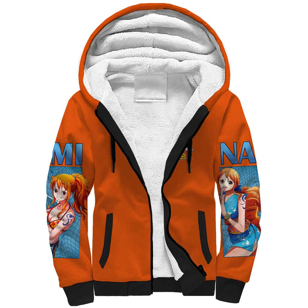 Nami V2 One Piece Sherpa Hoodie Anime Style