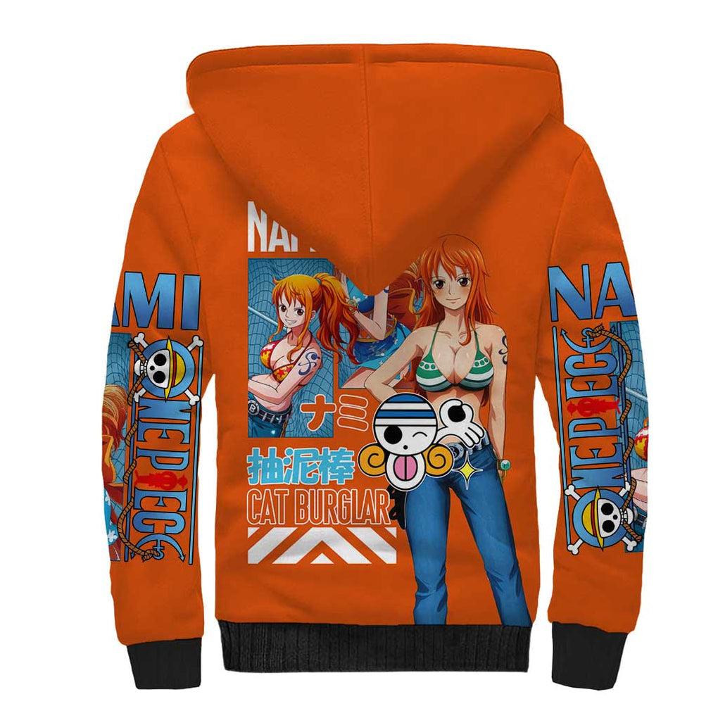 Nami V2 One Piece Sherpa Hoodie Anime Style