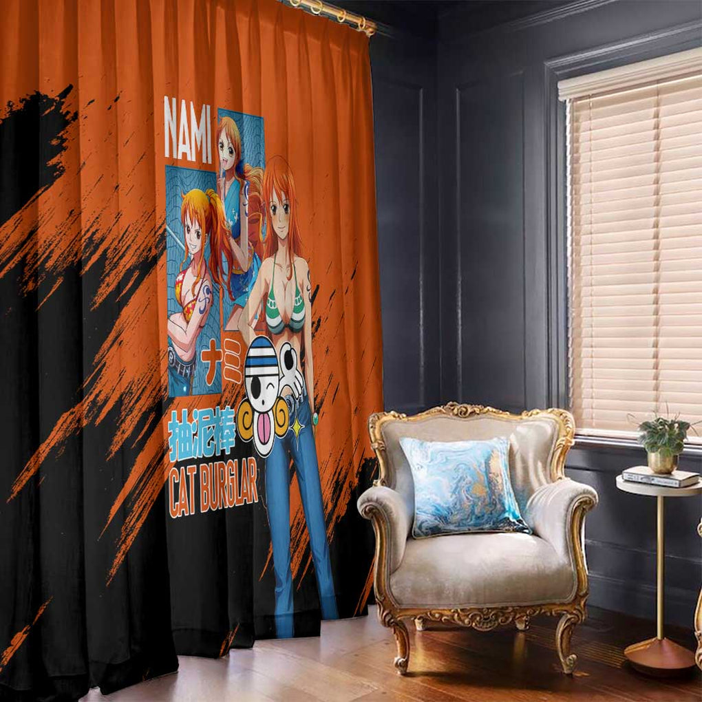 Nami V2 One Piece Window Curtain Anime Style