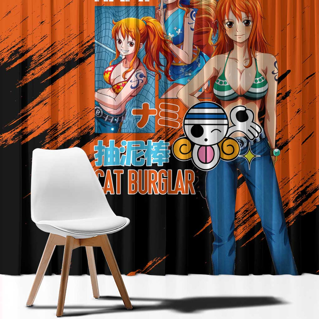 Nami V2 One Piece Window Curtain Anime Style