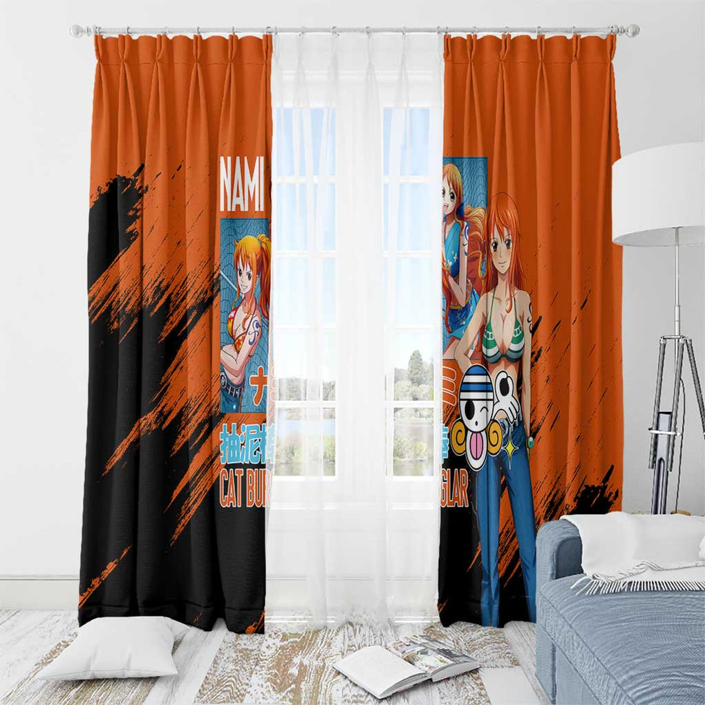 Nami V2 One Piece Window Curtain Anime Style