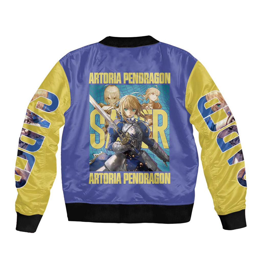 Saber Fate Stay Night Unlimited Blade Works Bomber Jacket Anime Style