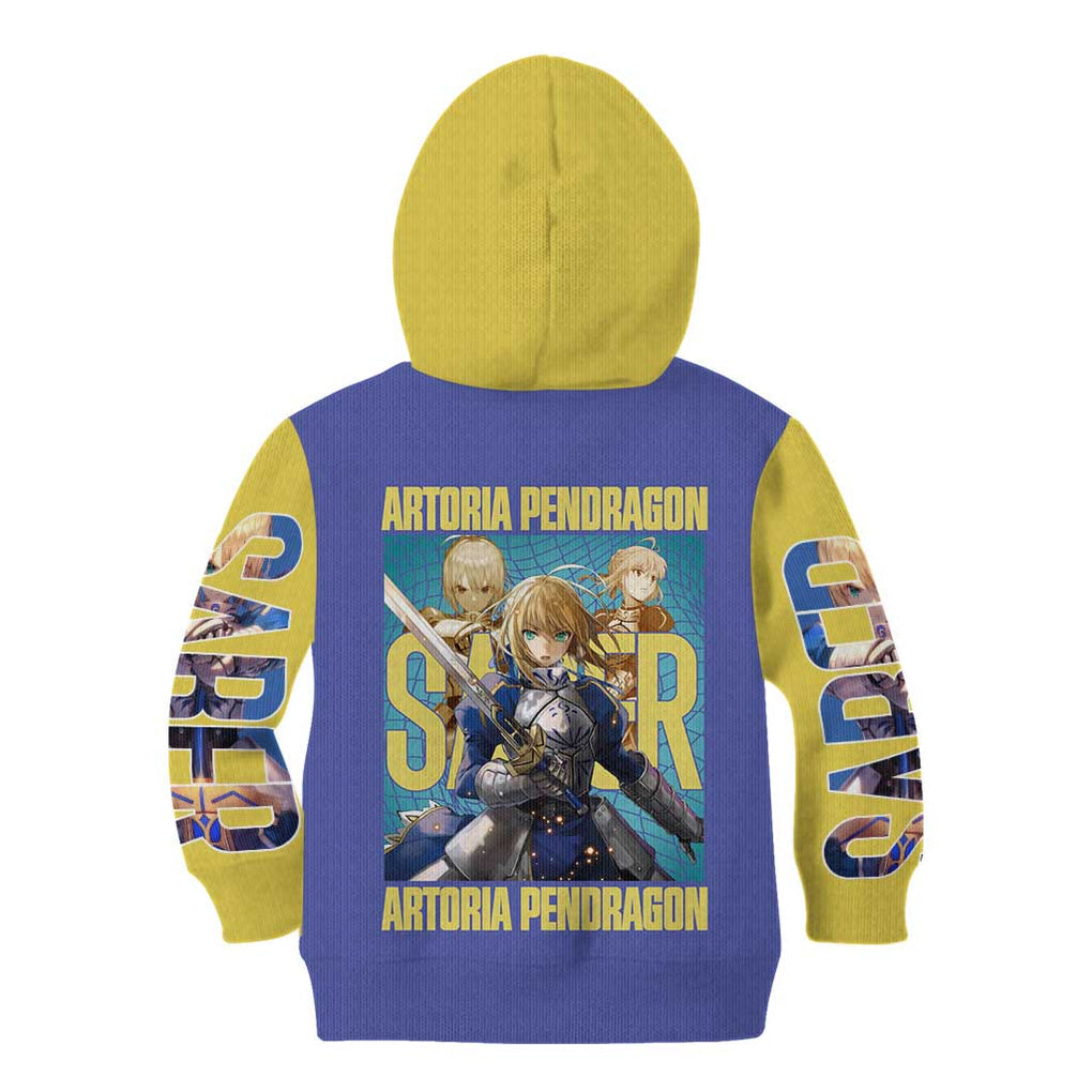 Saber Fate Stay Night Unlimited Blade Works Kid Hoodie Anime Style