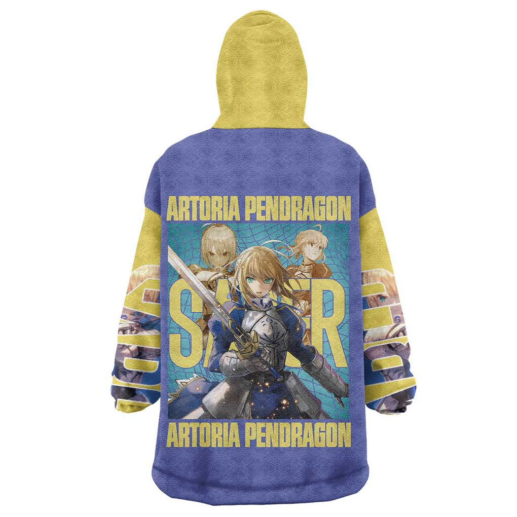 Saber Fate Stay Night Unlimited Blade Works Wearable Blanket Hoodie Anime Style