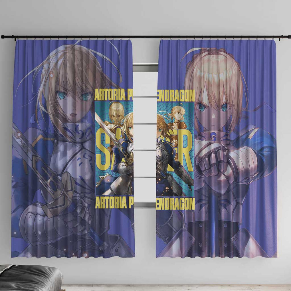 Saber Fate Stay Night Unlimited Blade Works Window Curtain Anime Style