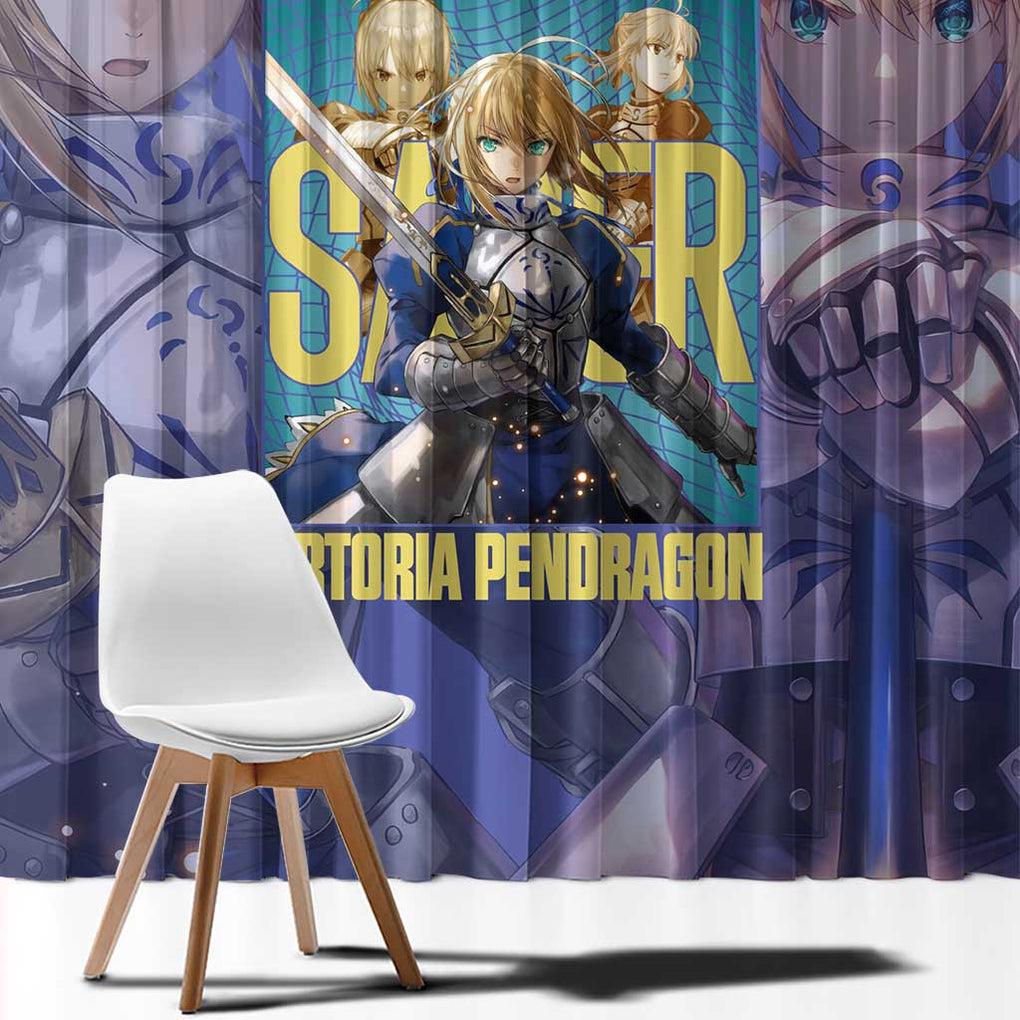 Saber Fate Stay Night Unlimited Blade Works Window Curtain Anime Style