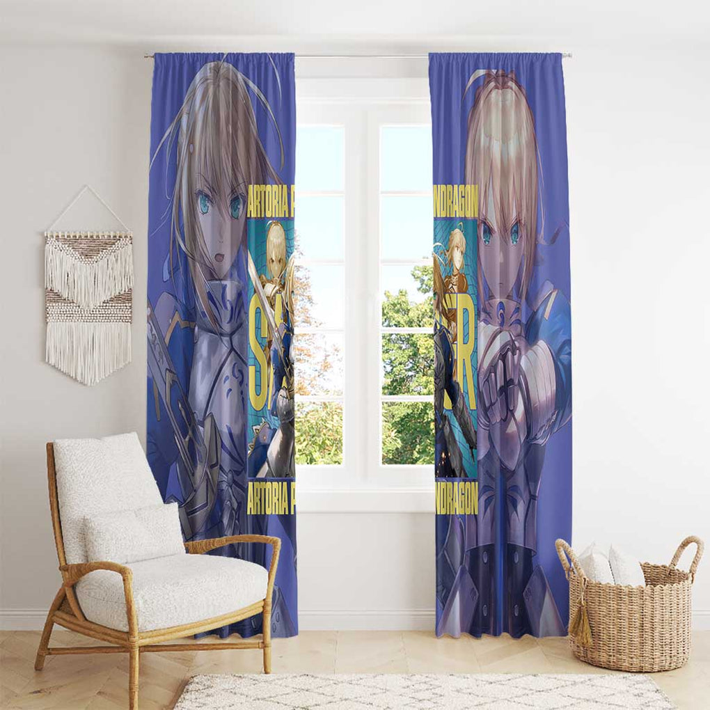 Saber Fate Stay Night Unlimited Blade Works Window Curtain Anime Style