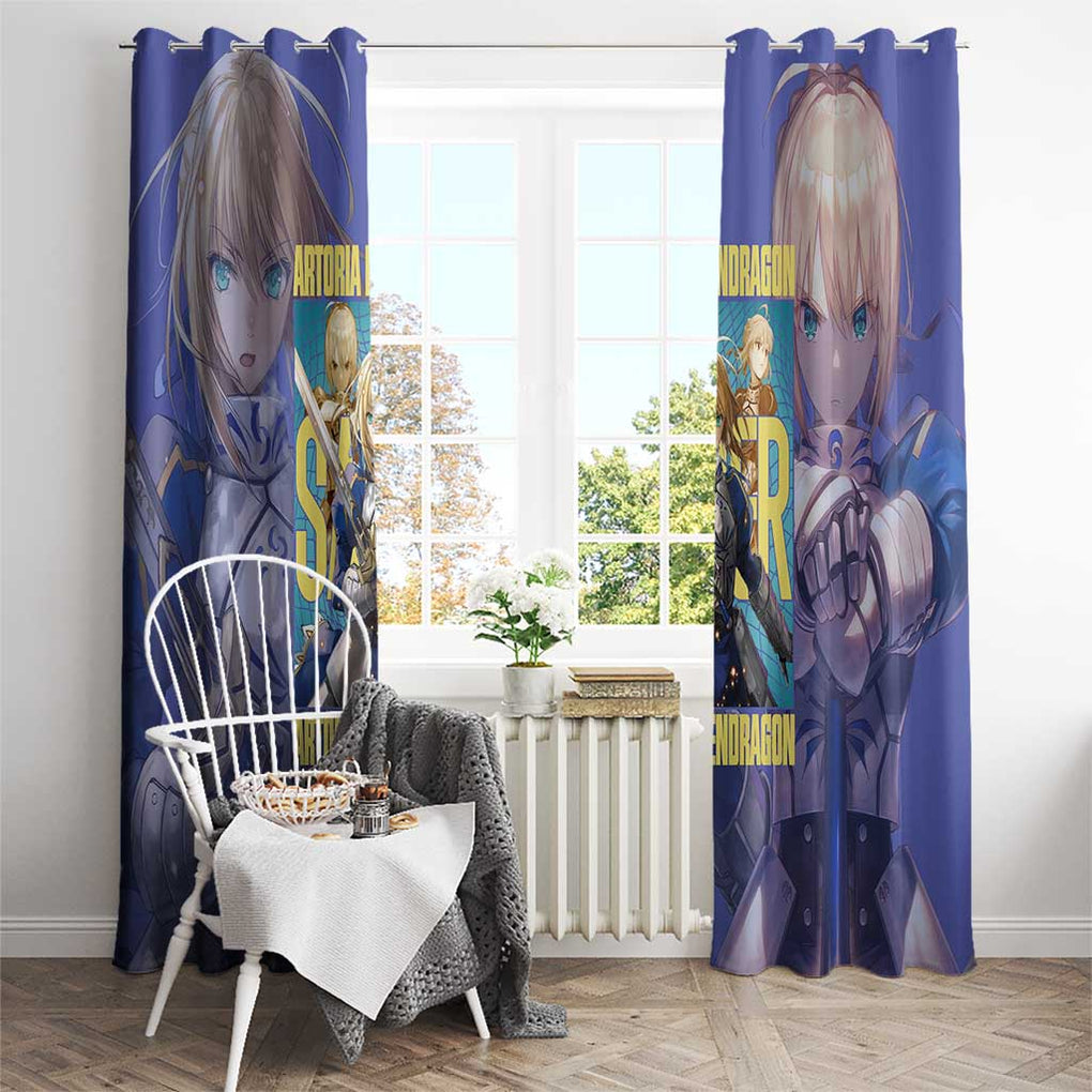 Saber Fate Stay Night Unlimited Blade Works Window Curtain Anime Style