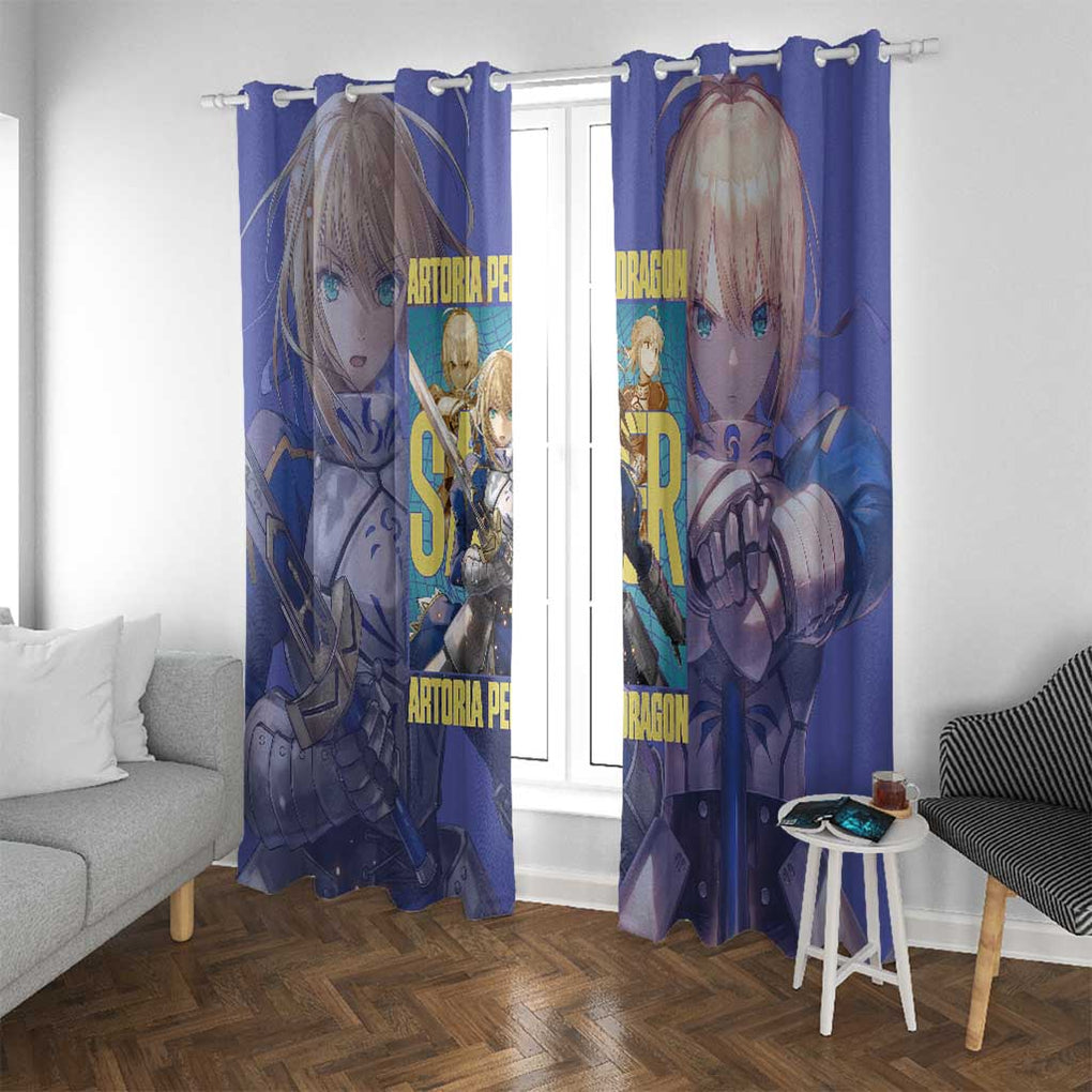 Saber Fate Stay Night Unlimited Blade Works Window Curtain Anime Style