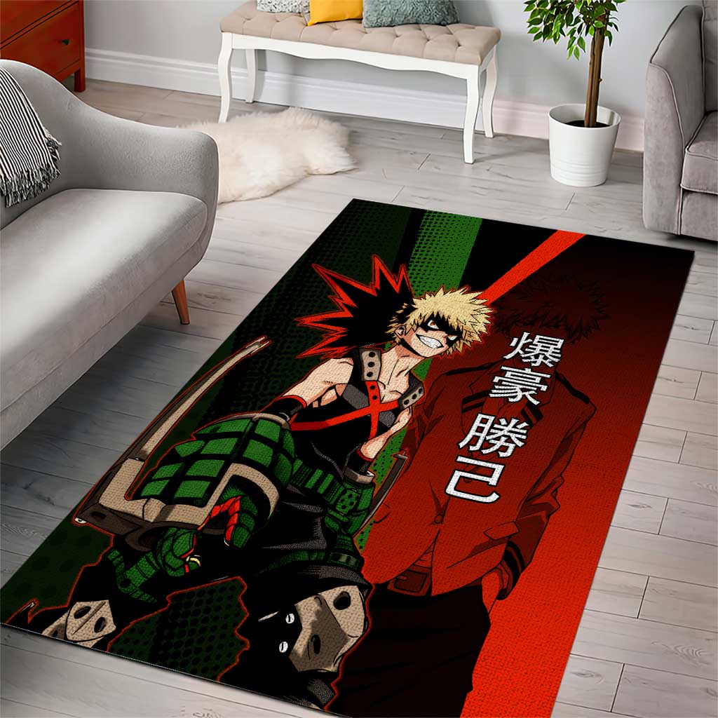 Katsuki Bakugo Dynamight Area Rug Japanese Comic Book Style