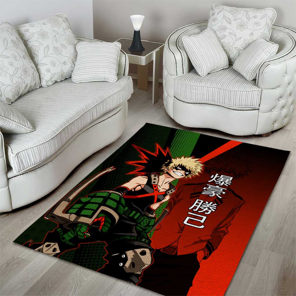 Katsuki Bakugo Dynamight Area Rug Japanese Comic Book Style