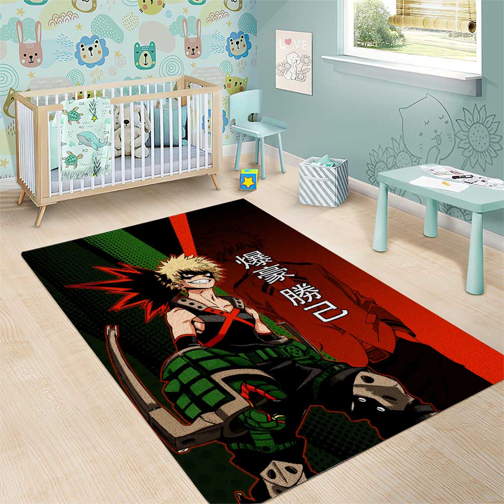Katsuki Bakugo Dynamight Area Rug Japanese Comic Book Style