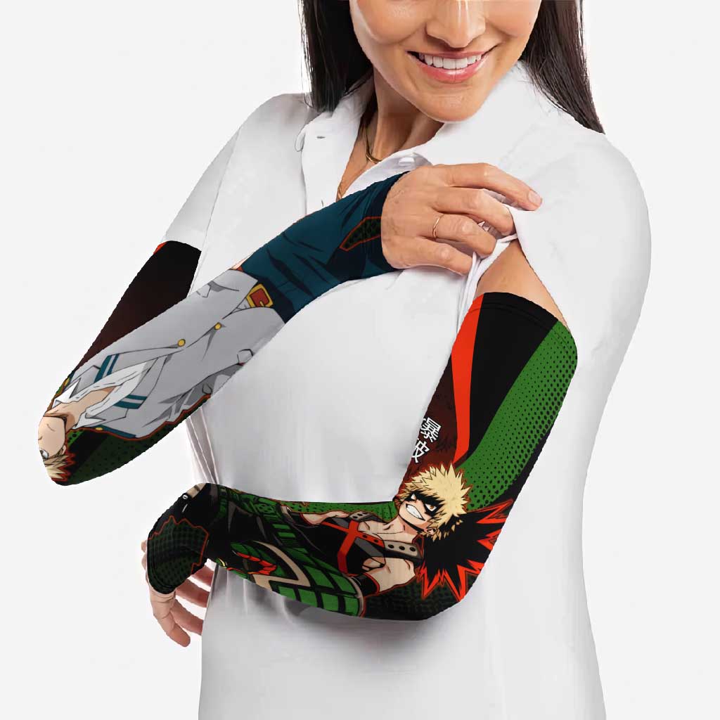 Katsuki Bakugo Dynamight Arm Sleeves Japanese Comic Book Style