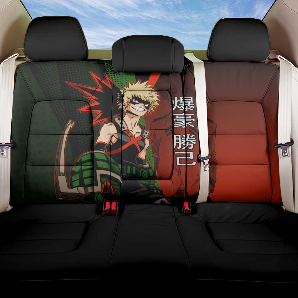 Katsuki Bakugo Dynamight Back Car Seat Cover Japanese Comic Book Style