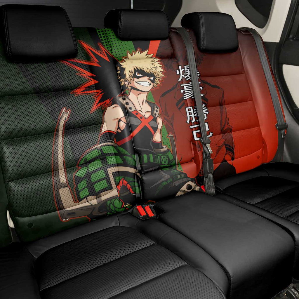Katsuki Bakugo Dynamight Back Car Seat Cover Japanese Comic Book Style