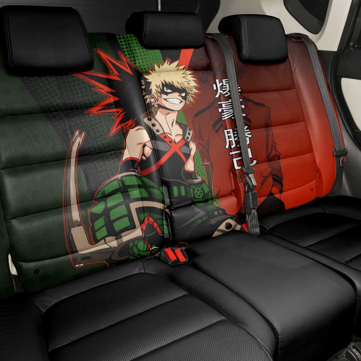 Katsuki Bakugo Dynamight Back Car Seat Cover Japanese Comic Book Style