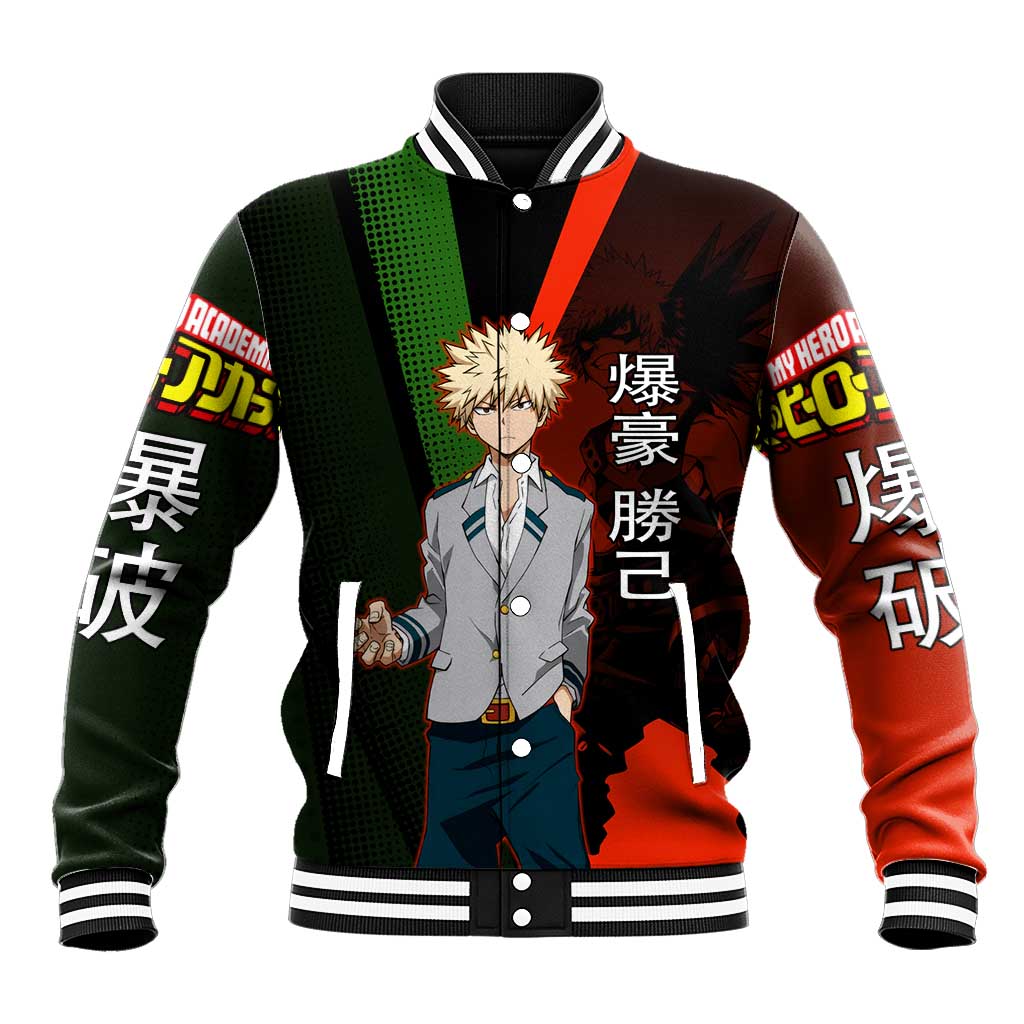 Katsuki Bakugo Dynamight Baseball Jacket Japanese Comic Book Style