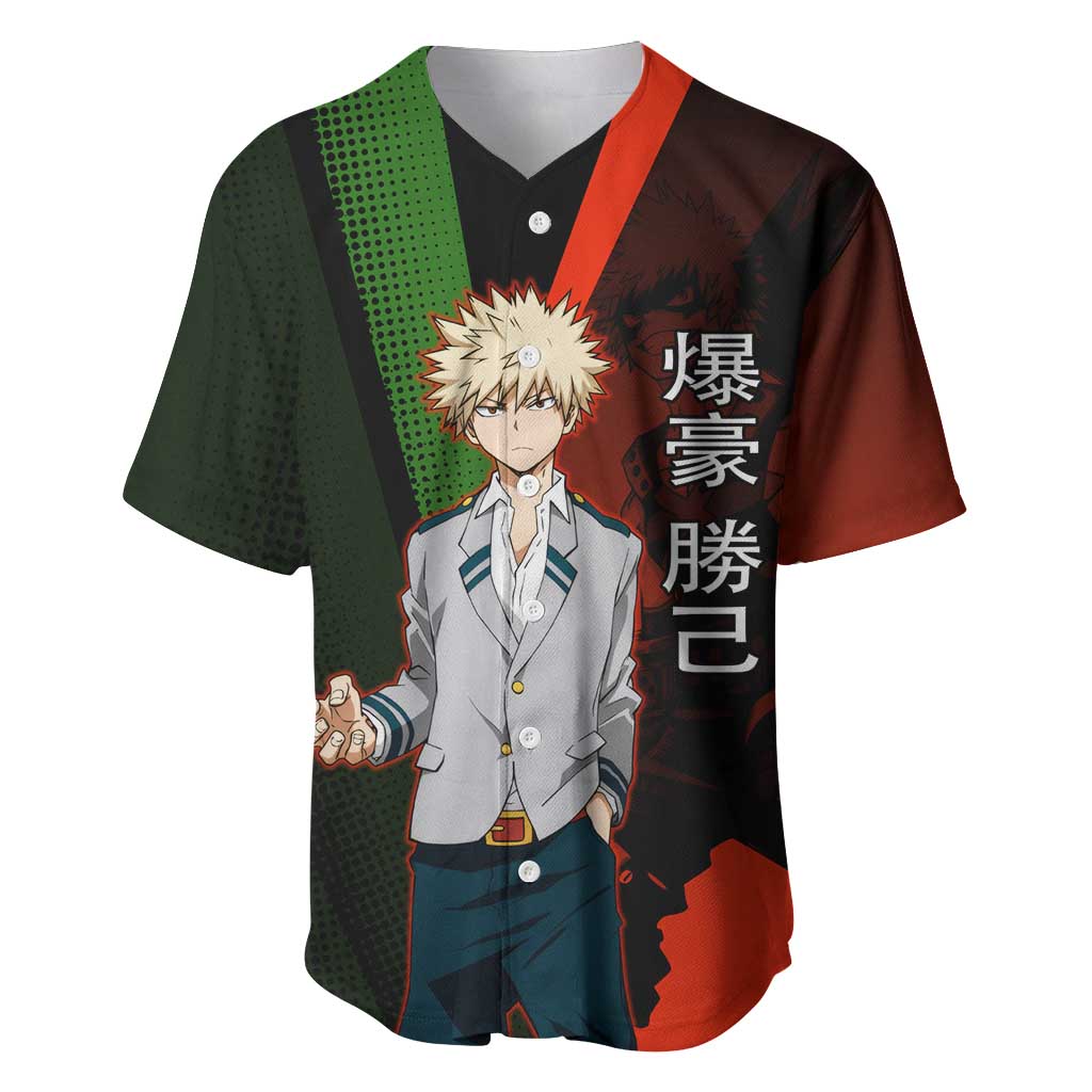 Katsuki Bakugo Dynamight Baseball Jersey Japanese Comic Book Style