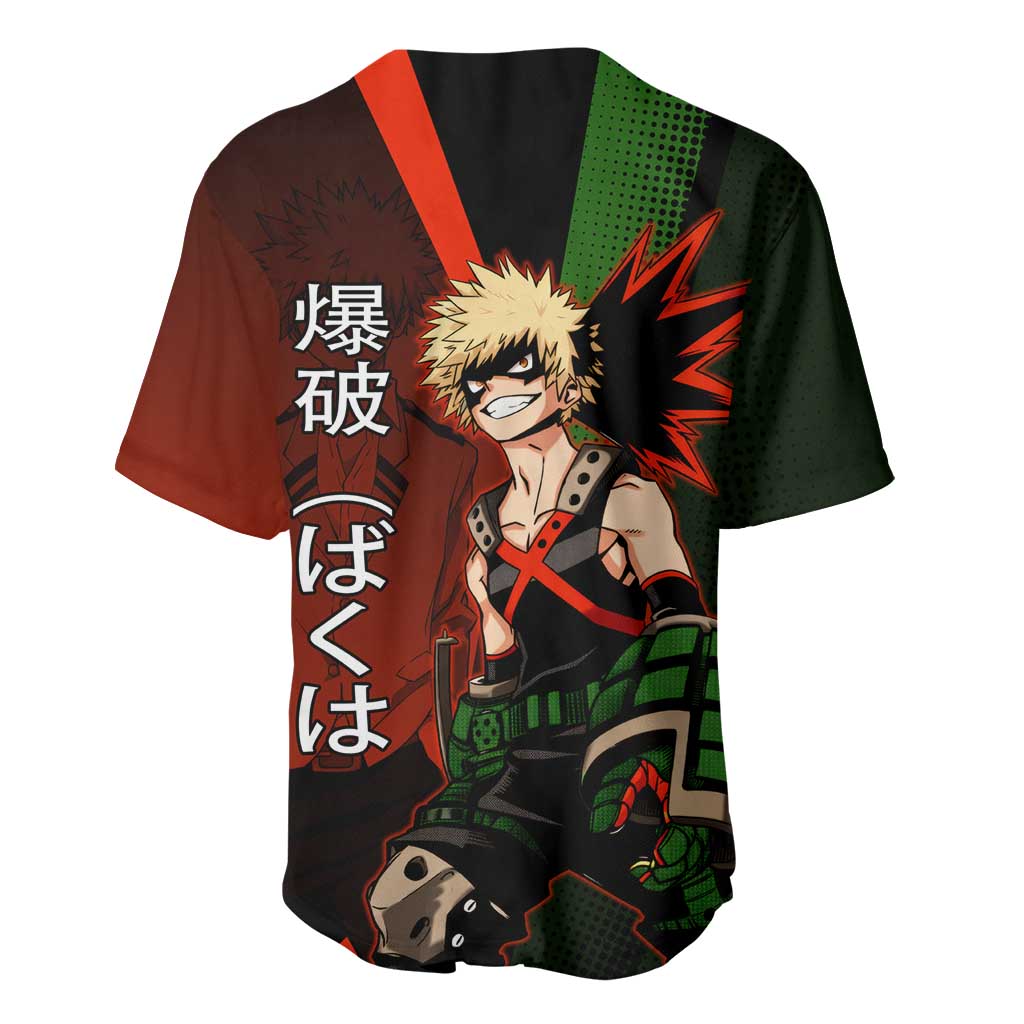 Katsuki Bakugo Dynamight Baseball Jersey Japanese Comic Book Style