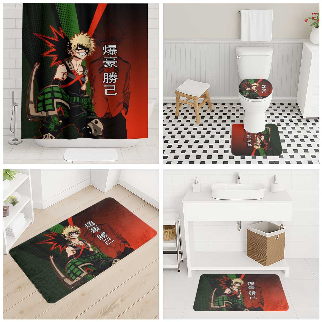 Katsuki Bakugo Dynamight Bathroom Set Japanese Comic Book Style