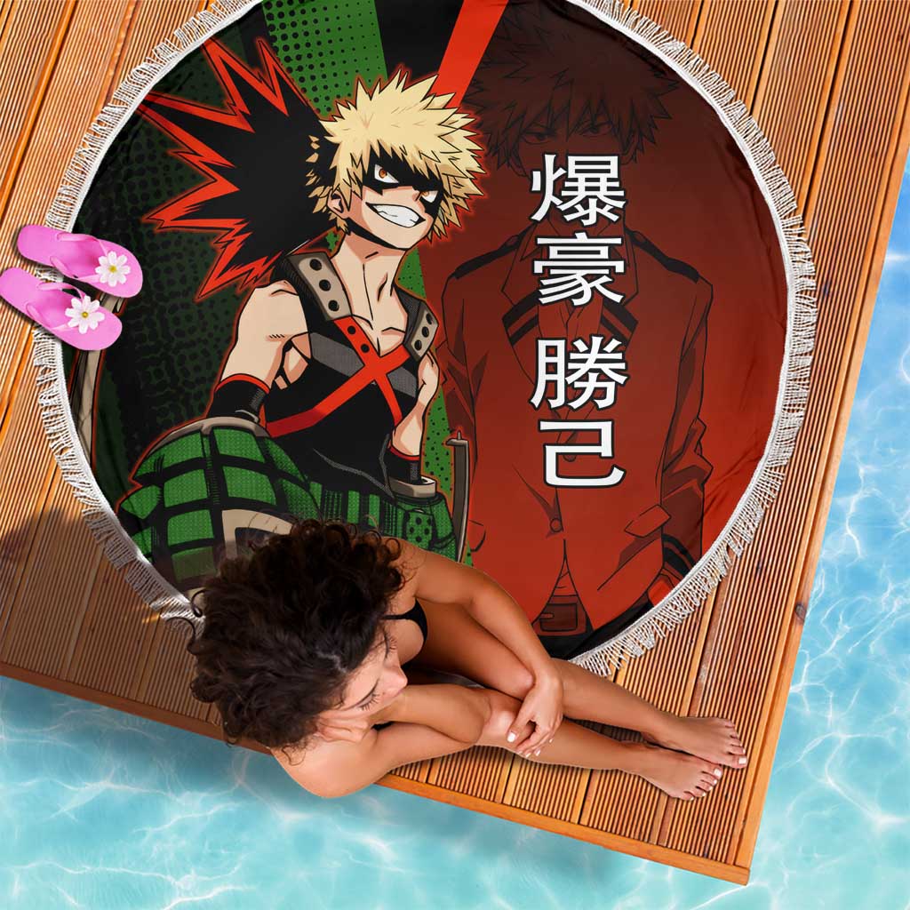 Katsuki Bakugo Dynamight Beach Blanket Japanese Comic Book Style