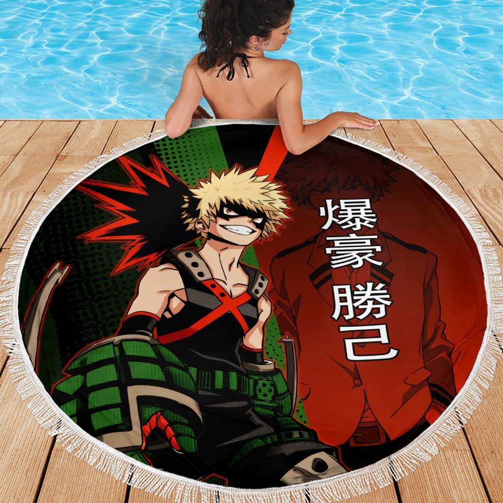 Katsuki Bakugo Dynamight Beach Blanket Japanese Comic Book Style