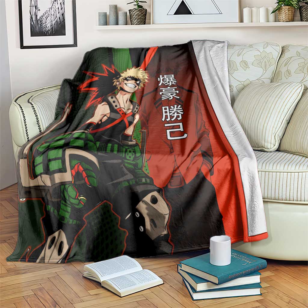 Katsuki Bakugo Dynamight Blanket Japanese Comic Book Style