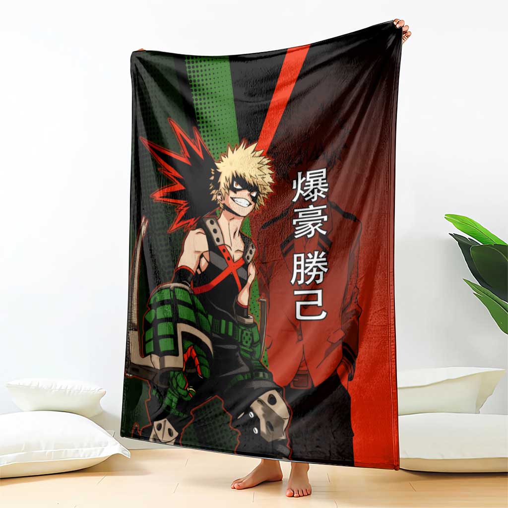 Katsuki Bakugo Dynamight Blanket Japanese Comic Book Style