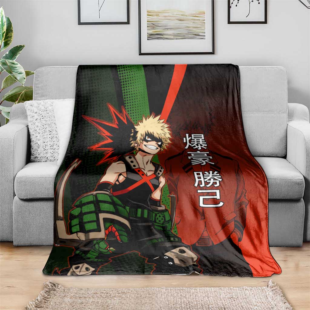 Katsuki Bakugo Dynamight Blanket Japanese Comic Book Style