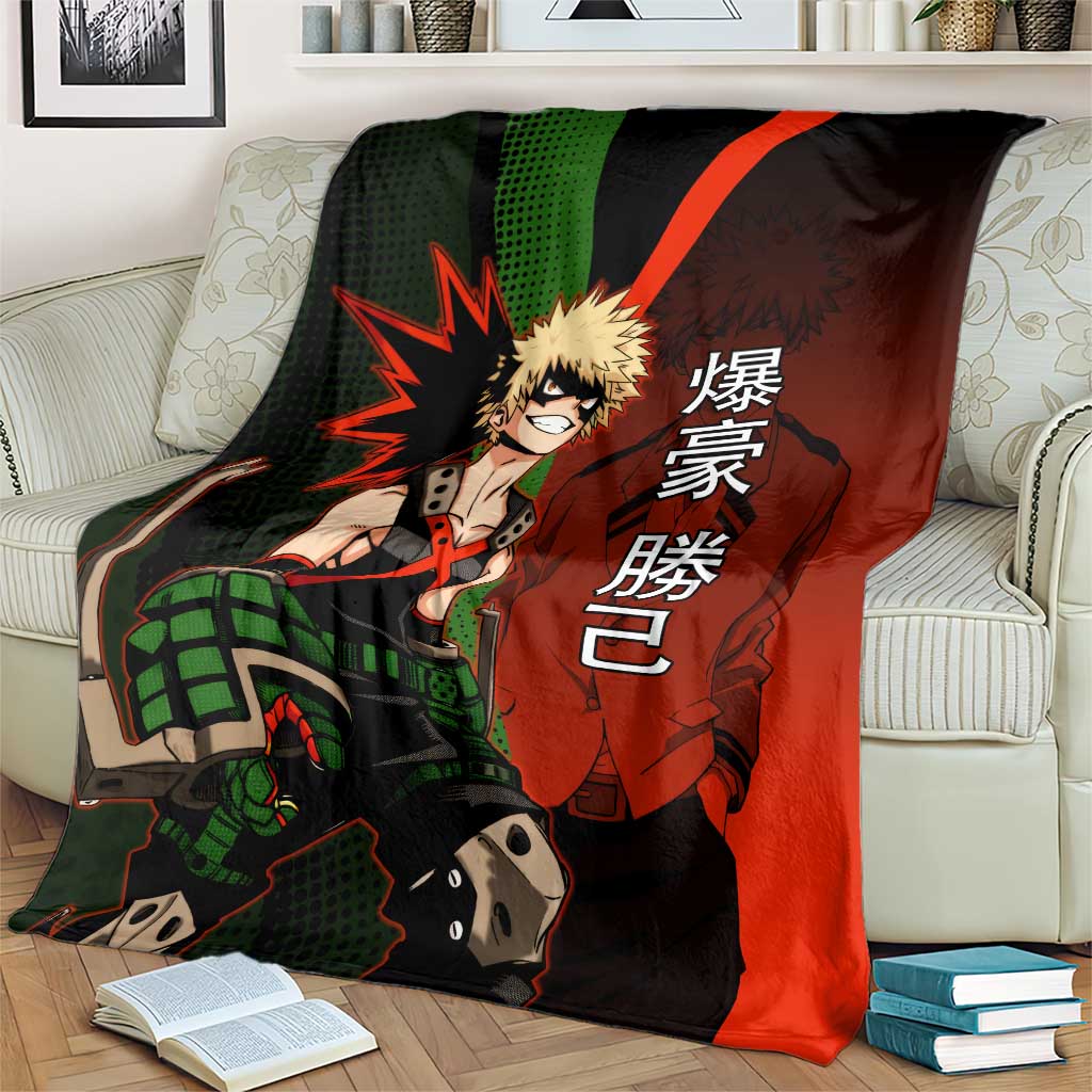 Katsuki Bakugo Dynamight Blanket Japanese Comic Book Style