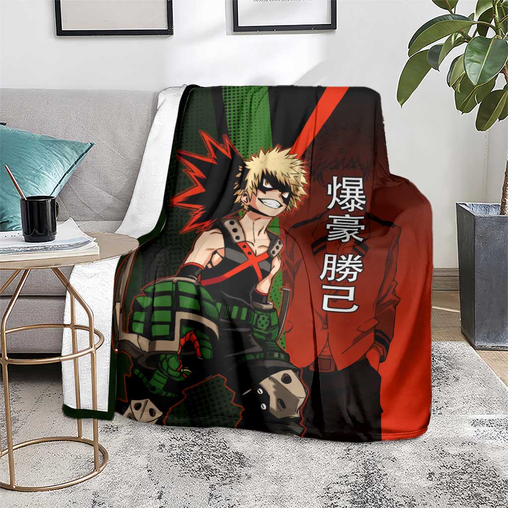 Katsuki Bakugo Dynamight Blanket Japanese Comic Book Style