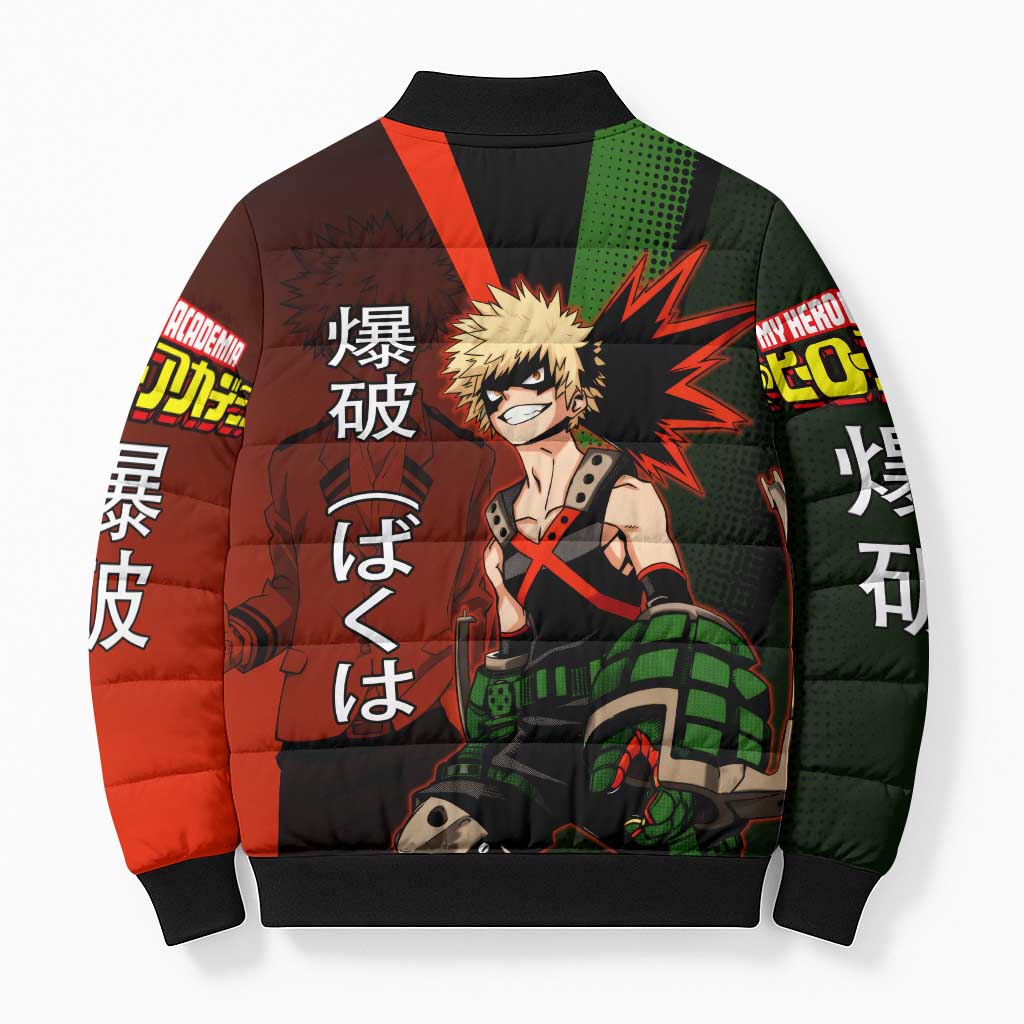 Katsuki Bakugo Dynamight Bomber Puffer Jacket Japanese Comic Book Style