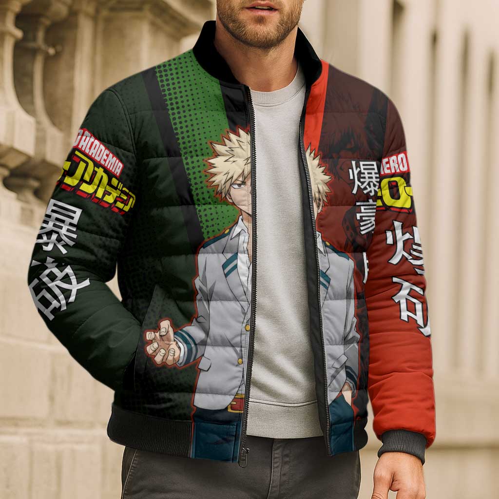 Katsuki Bakugo Dynamight Bomber Puffer Jacket Japanese Comic Book Style