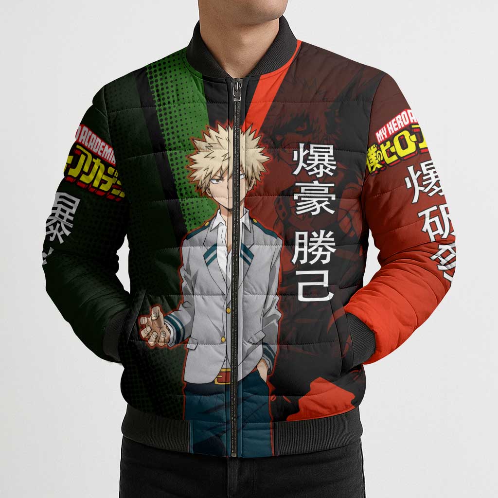 Katsuki Bakugo Dynamight Bomber Puffer Jacket Japanese Comic Book Style